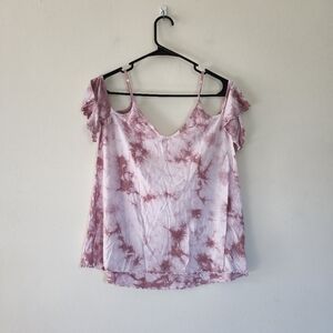 American Eagle Soft & Sexy Tie-dye cold shoulder blouse size medium
